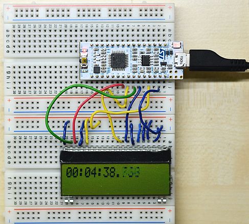 Nucleo32 STM32F042K6 Microcontrollerboard mit angeschlossenem DOG Display